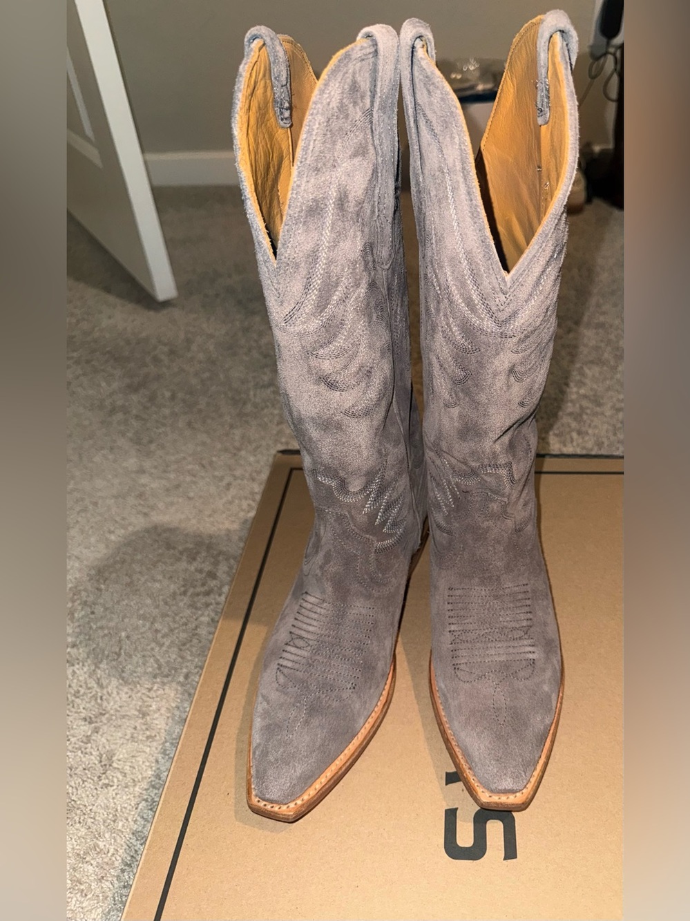 *NEW* Tecovas “The Annie” Charcoal Suede 7.5 - Picture 3 of 12